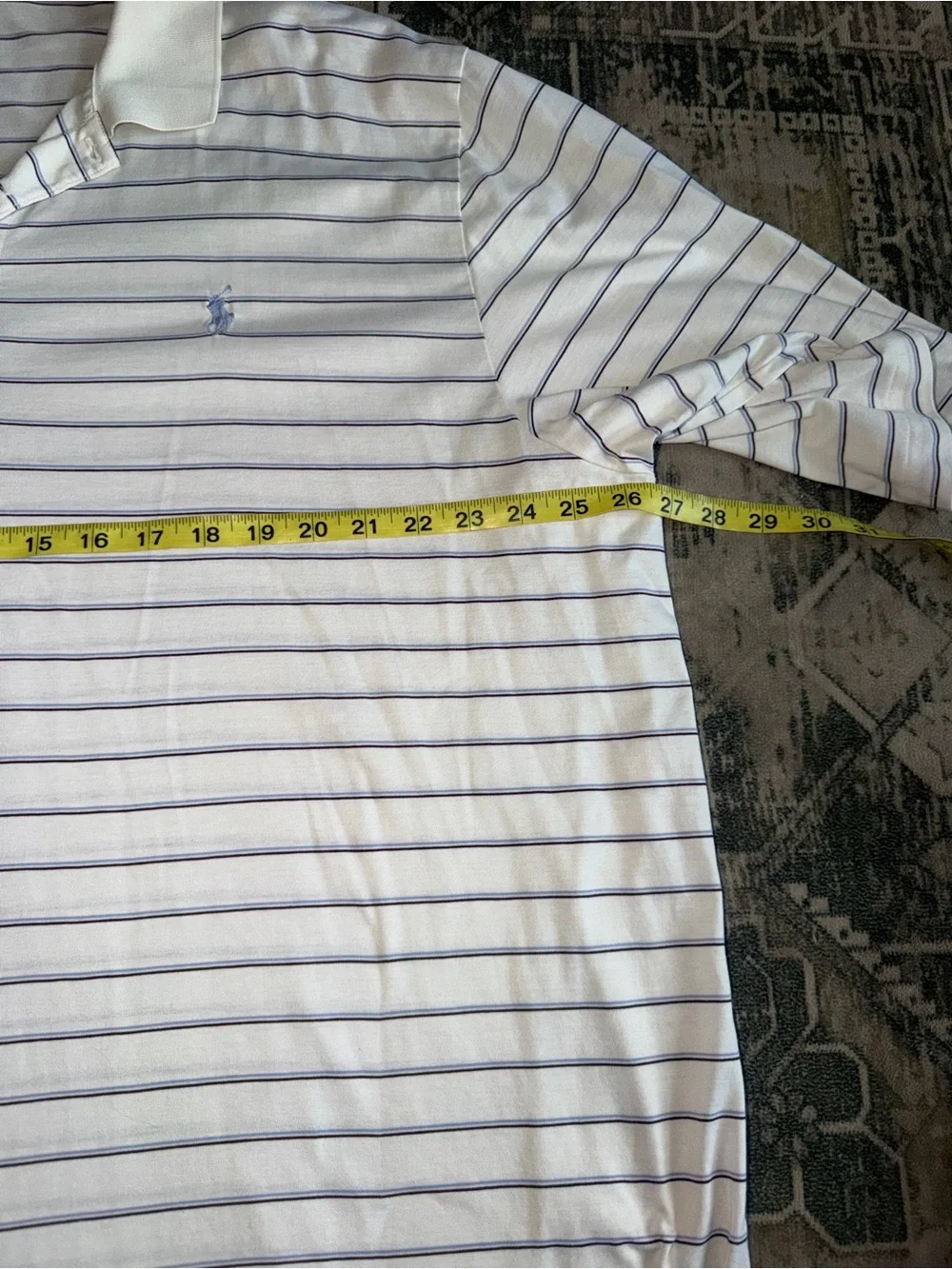 Polo Golf Ralph Lauren men’s White with Thin Blue Stripes size 2X